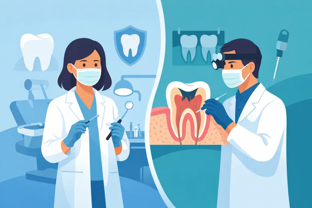 Diferença entre dentista e endodontista