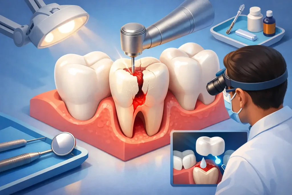 Como tratar dente quebrado profundo com segurança